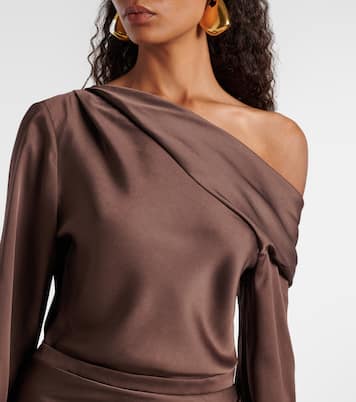 Cameron draped one-shoulder minidress | Simkhai