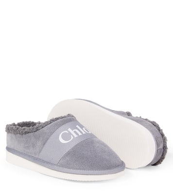 Logo suede slippers | Chloé Kids