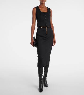 Belted wool pencil skirt | Veronica Beard