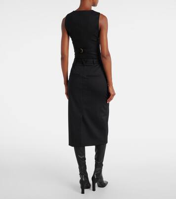Belted wool pencil skirt | Veronica Beard