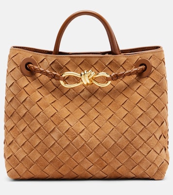 Andiamo Intrecciato Small suede tote bag | Bottega Veneta