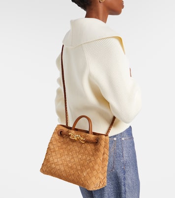 Andiamo Intrecciato Small suede tote bag | Bottega Veneta