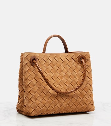 Andiamo Intrecciato Small suede tote bag | Bottega Veneta
