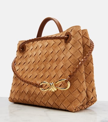 Andiamo Intrecciato Small suede tote bag | Bottega Veneta