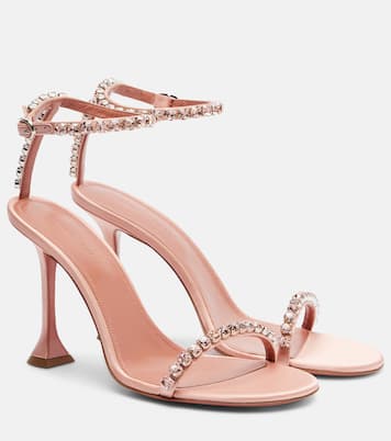 Sandalen Gigi 95 aus Satin mit Kristallen | Amina Muaddi