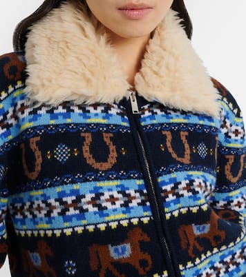 Cardigan intarsia en laine vierge | Stella McCartney