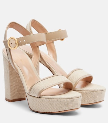 70 leather-trimmed platform sandals | Gianvito Rossi