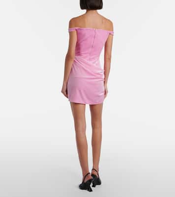 Vestido bustier de terciopelo drapeado | Alex Perry