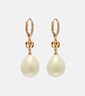 Ohrringe VLogo mit Kristallen und Zierperlen | Valentino