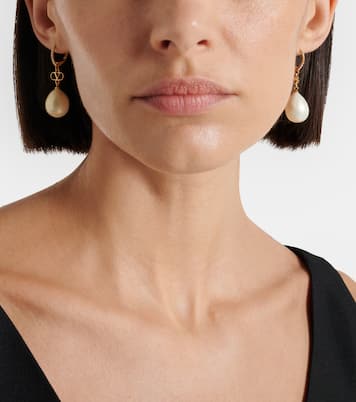 Ohrringe VLogo mit Kristallen und Zierperlen | Valentino