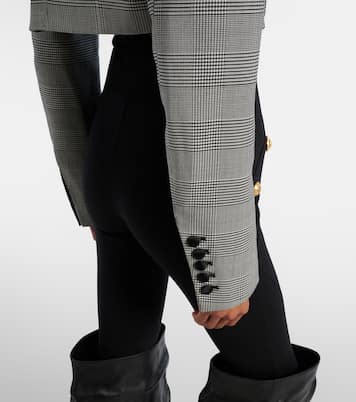 Houndstooth cropped wool-blend blazer | Balmain