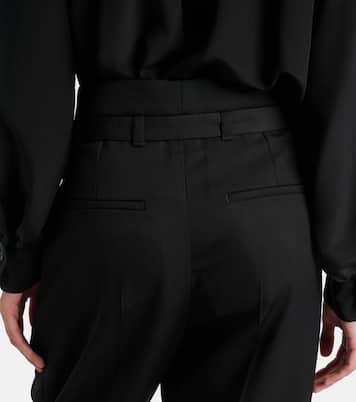 Belted pleated virgin wool tapered pants | Chloé