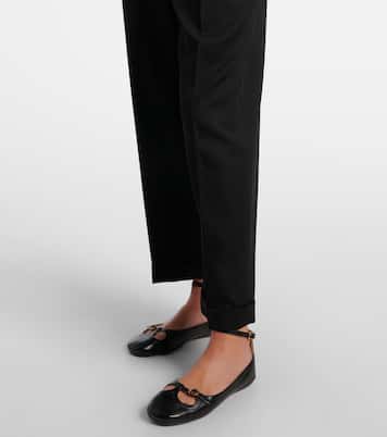 Belted pleated virgin wool tapered pants | Chloé