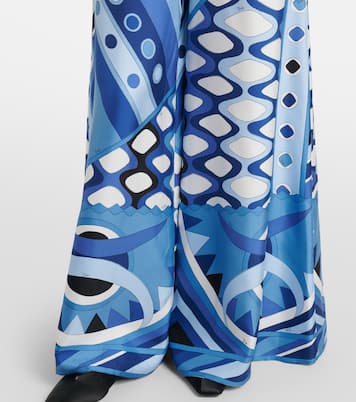 Printed high-rise silk wide-leg pants | Pucci