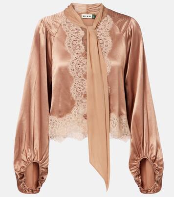 Nalani lace-trimmed satin blouse | Rixo