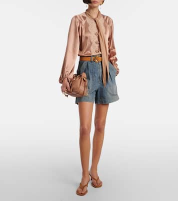 Nalani lace-trimmed satin blouse | Rixo