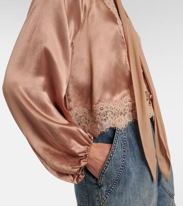 Nalani lace-trimmed satin blouse | Rixo