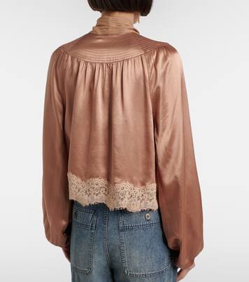 Nalani lace-trimmed satin blouse | Rixo