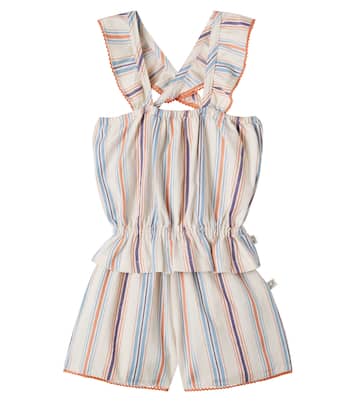 Ava striped cotton top and shorts set | Cozmo