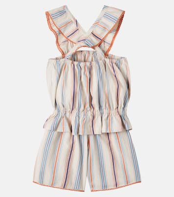 Ava striped cotton top and shorts set | Cozmo