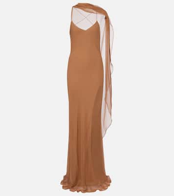 Caped silk satin gown | The Sei