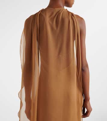 Caped silk satin gown | The Sei