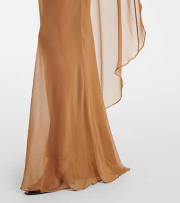 Caped silk satin gown | The Sei