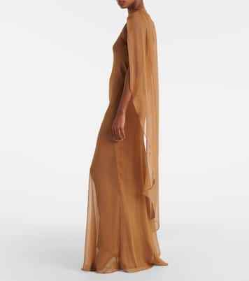 Caped silk satin gown | The Sei