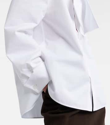 Tie-neck cotton poplin blouse | Saint Laurent