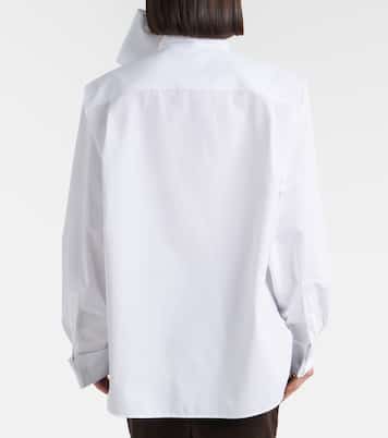 Tie-neck cotton poplin blouse | Saint Laurent