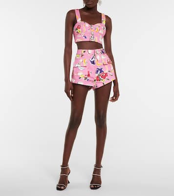 Floral cotton gabardine bralette | Alessandra Rich