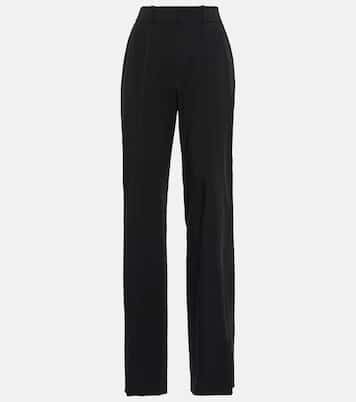 Pantalon droit en laine mélangée à taille haute | Alaïa