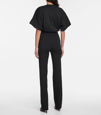Pantalon droit en laine mélangée à taille haute | Alaïa
