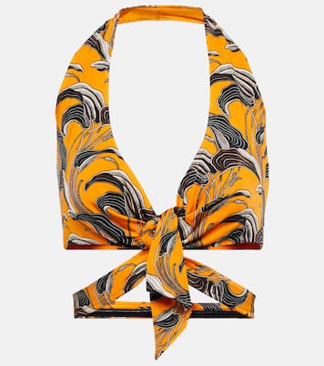 Printed halterneck crop top | Rabanne
