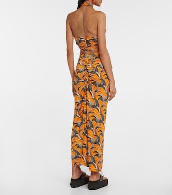 Printed halterneck crop top | Rabanne