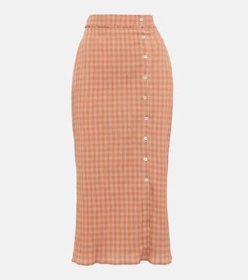Jupe midi Belili en coton et soie | Altuzarra