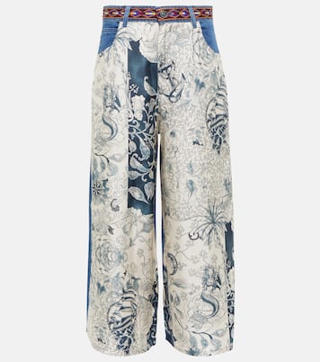 Culottes de seda y denim estampados | Etro
