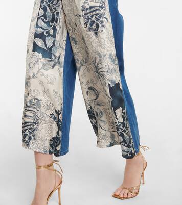 Culottes de seda y denim estampados | Etro