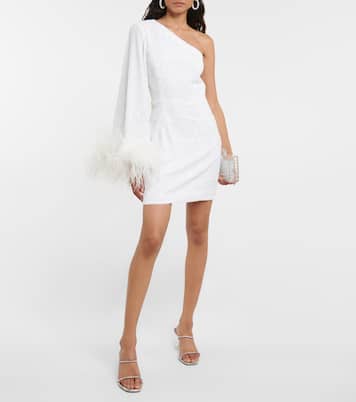 Davina feather-trimmed minidress | Rebecca Vallance