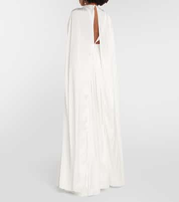 Satin cape gown | Safiyaa