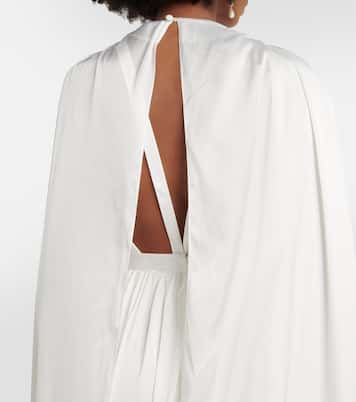 Satin cape gown | Safiyaa