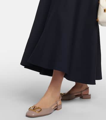 VLogo leather slingback flats | Valentino Garavani