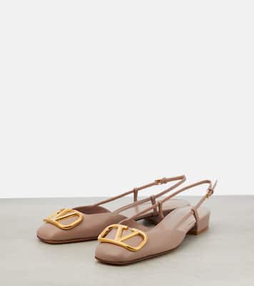 VLogo leather slingback flats | Valentino Garavani