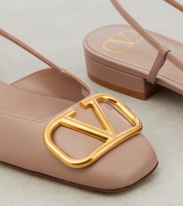 VLogo leather slingback flats | Valentino Garavani