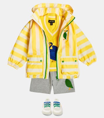 Veste imperméable brodée à rayures | Mini Rodini