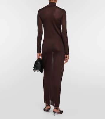 Abito lungo a collo alto in maglia | Alaïa