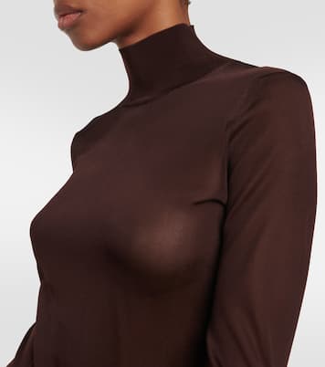 Abito lungo a collo alto in maglia | Alaïa