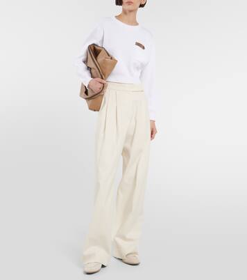 Sudadera cropped en jersey de algodón | Brunello Cucinelli