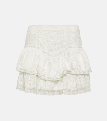 Minifalda Antila de encaje a capas | LoveShackFancy