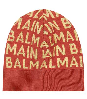 Logo wool-blend beanie | Balmain Kids